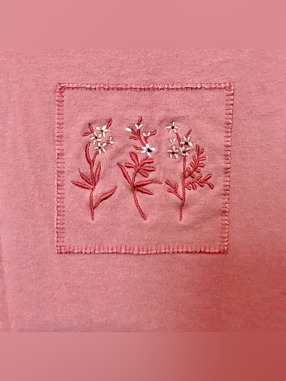 St. Johns Bay Vintage 1990’s Womens S Embroidered Salmon Short Sleeve Tunic Top - Picture 4 of 9